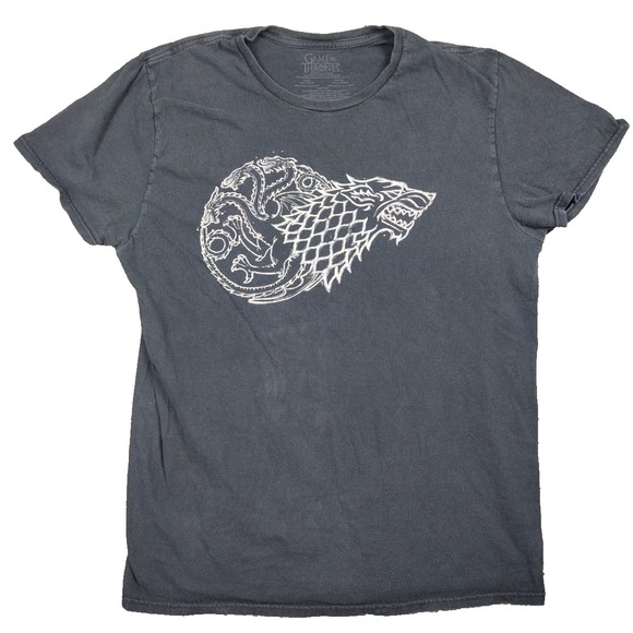 Game Of Thrones Shirt Mens LG House Targaryen Dragon Black Gothic Grunge T Shirt - Picture 1 of 9